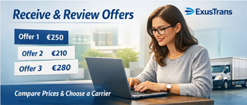 Приватна особа переглядає транспортні пропозиції від перевізників на платформі ExusTrans